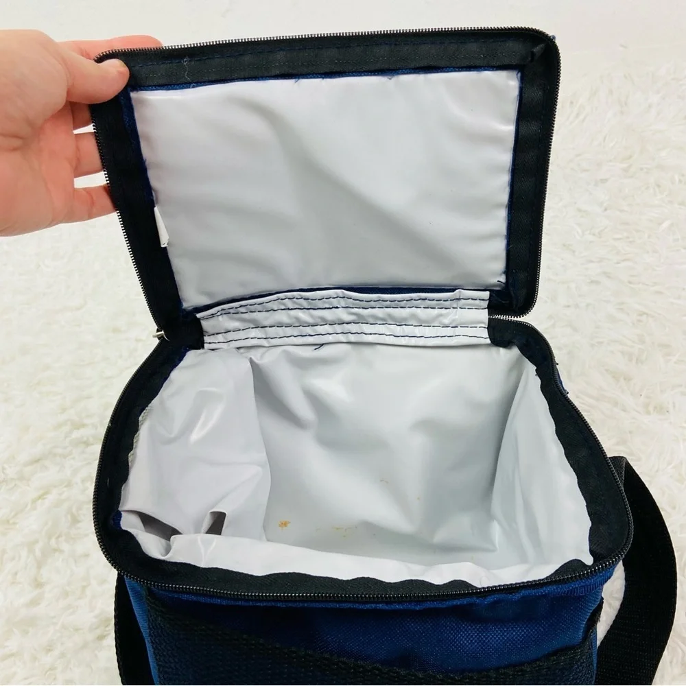UNBRANDED navy blue insulated lunch bag with long adjustable strap